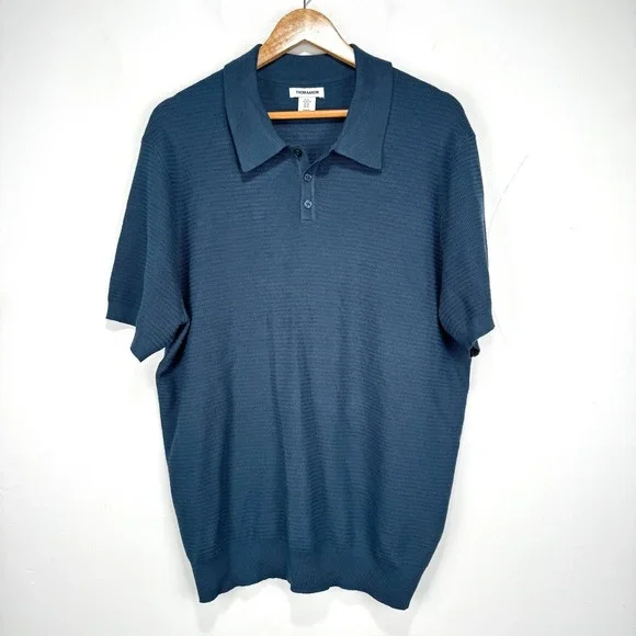 Thom Aaron Shirts Thom Aaron Knit Polo Shirt Men Xl Navy Blue - Main Image